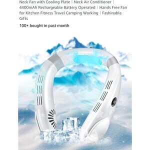 Neck Fan with Cooling Plate｜Neck Air Conditioner｜4400mAh Rechargeable Battery Op